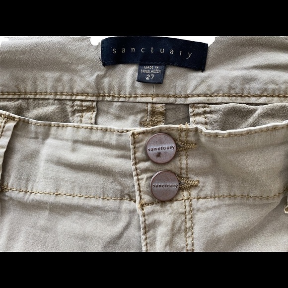 Sanctuary Tan Rolled Up Cropped Pants Size 27 - Picture 3 of 6